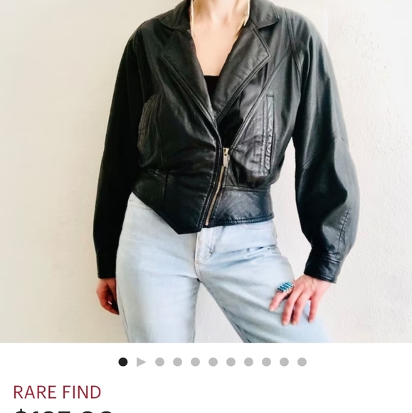 80s Wilsons leather cropped leather jacket - Picture 1 of 6